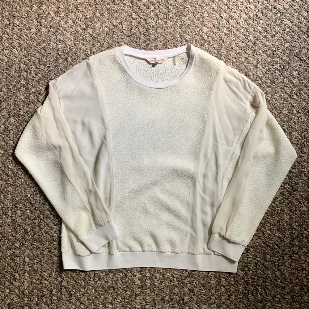 Rebecca Taylor White Lightweight Sweater